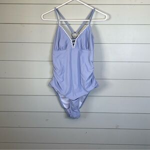 Cupshe one piece blue swimming suit women’s size large NWT‎